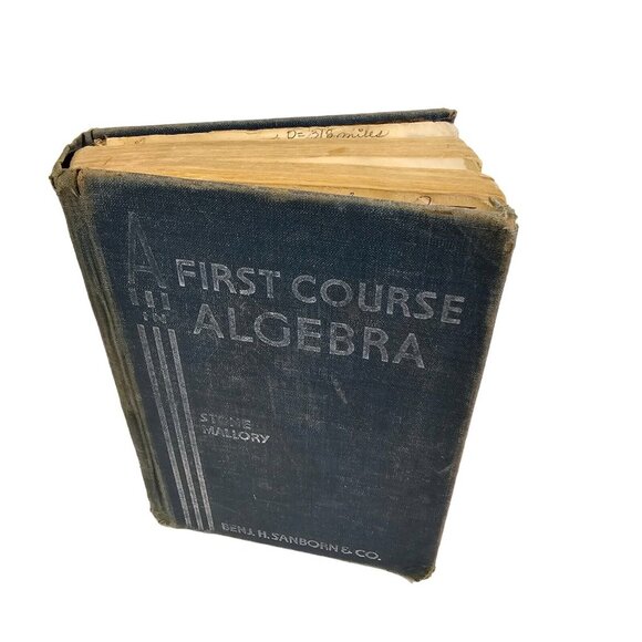 Vintage Algebra Book 1936 School Book Stone Mallory Benj Sanborn Math Hard Cover - Picture 2 of 14